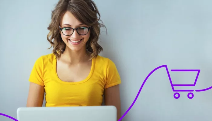 woman shopping on laptop