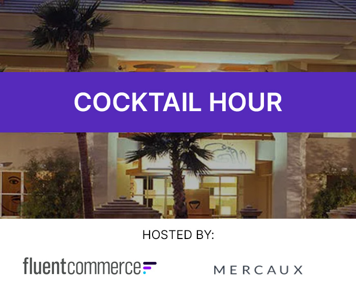 cocktail hour hosted by Fluent Commerce and Mercaux